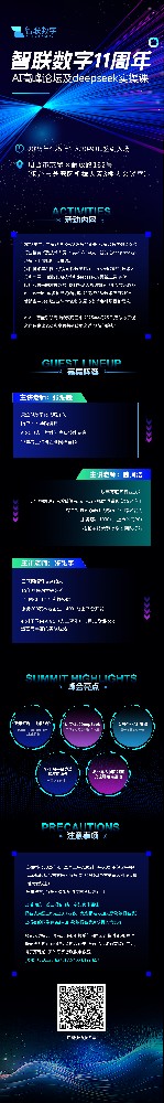 智聯(lián)數(shù)字11周年之AI高峰論壇及deepseek實操課火熱報名中~